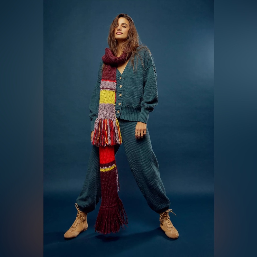 FREE PEOPLE Hailee Cardi  Set - Balsam aka Dark Green